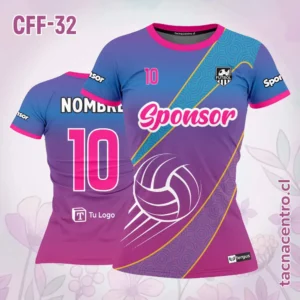 Camiseta de Futbol Femenino morado Pelota rosado