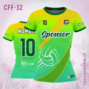 Camiseta de Futbol Femenino amarillo Pelota verde