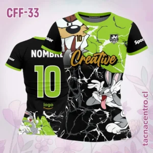 Camiseta de Futbol Femenino verde Negro Rajaduras
