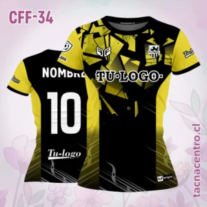 Camiseta de Futbol Femenino amarillo negro
