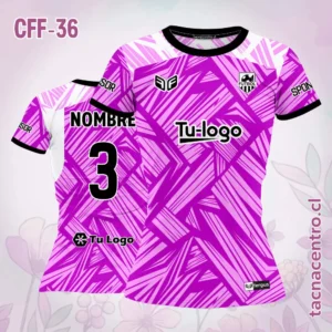Camiseta de Futbol Femenino morado con Rayas
