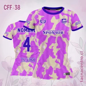 Camiseta de Futbol Femenino rosado amarillo pastel