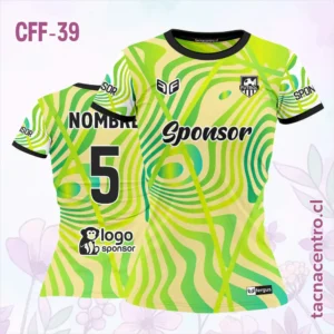 Camiseta de Futbol Femenino amarillo y verde