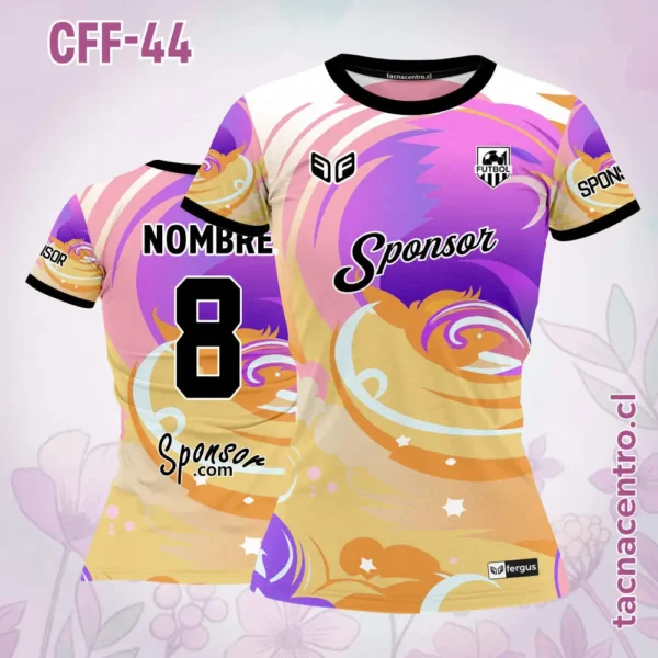 Camiseta de Futbol Femenino Amarillo Gris Negro 2 Camiseta de Futbol Femenino amarillo lila blanco