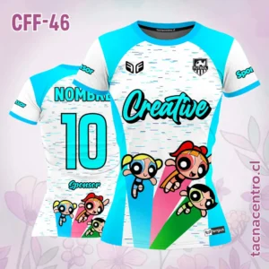 Camiseta de Futbol Femenino Chicas Superpoderosas celeste