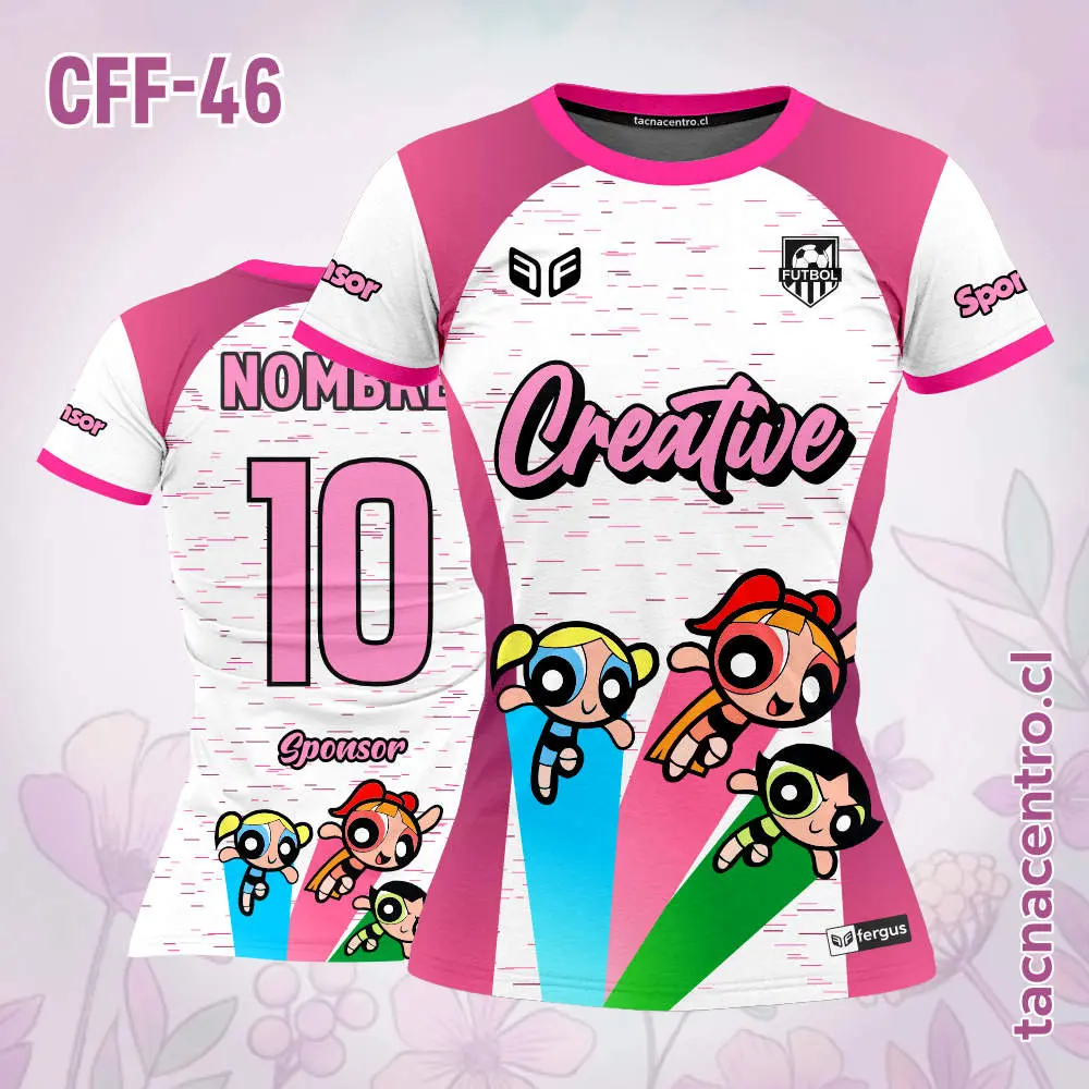 Camiseta de Futbol Femenino Chicas Superpoderosas rosado