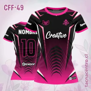 Camiseta de Futbol Femenino rosado Negro Figuras