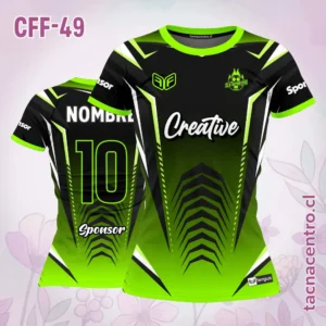 Camiseta de Futbol Femenino verde Negro Figuras