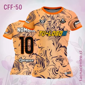 Modelos de Camisetas de Futbol Femenino 72 Camiseta de Futbol Femenino Naranja con Manchas Negras