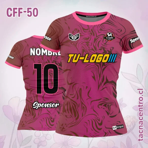 Camiseta de Futbol Femenino Naranja con Manchas Negras 4 Camiseta de Futbol Femenino rosado con Manchas Negras