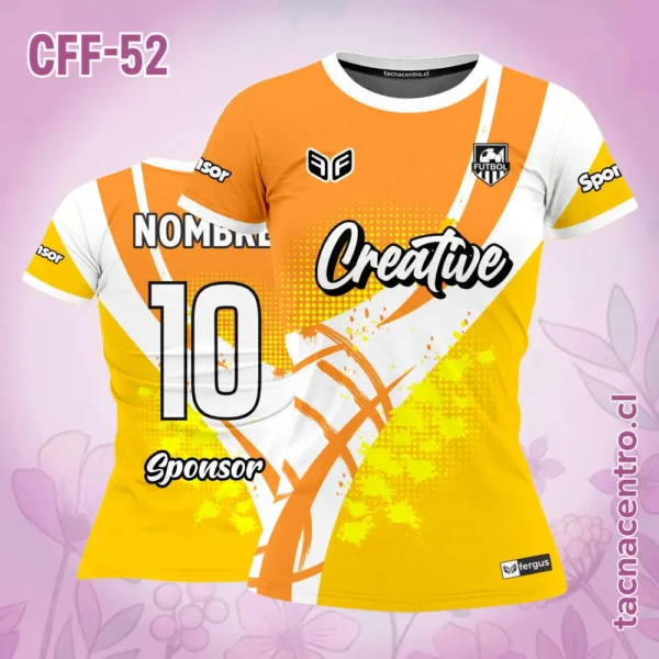 Camiseta de Futbol Femenino Azul Franja Blanca 2 Camiseta de Futbol Femenino amarillo con Franja Blanca