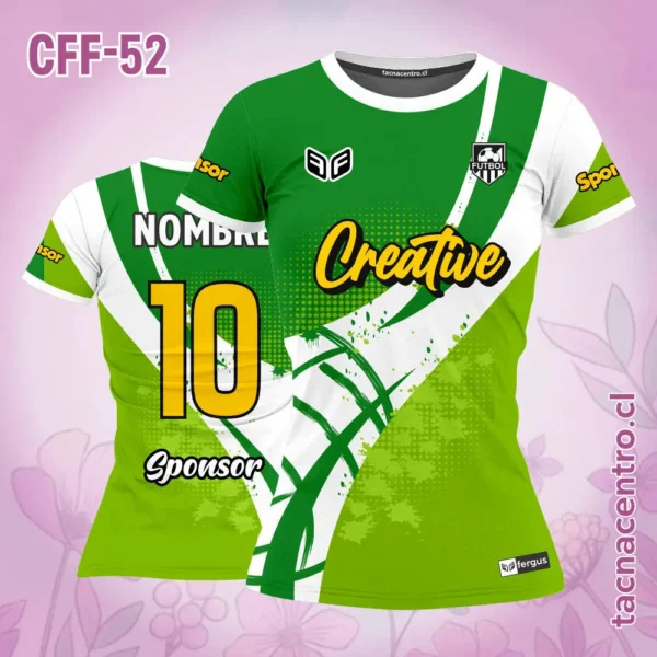 Camiseta de Futbol Femenino Azul Franja Blanca 5 Camiseta de Futbol Femenino verde con Franja Blanca