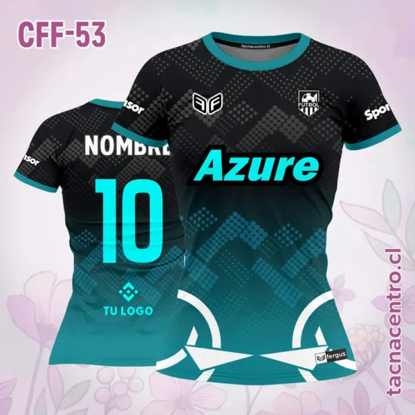 Camiseta de Futbol Femenino Negro Morado Líneas Blancas 2 Camiseta de Futbol Femenino Negro verde Líneas Blancas