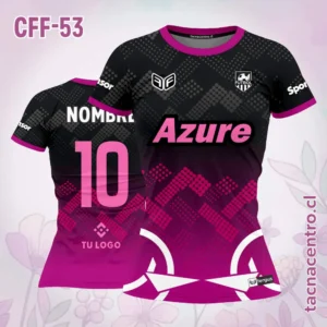 Modelos de Camisetas de Futbol Femenino 78 Camiseta de Futbol Femenino Negro Morado Líneas Blancas