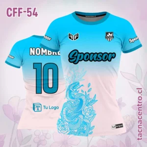 Camisetas de Futbol para Mujeres 24 Camiseta de Futbol Femenino Serpiente Celeste Blanco