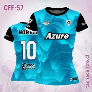 Modelos de Camisetas de Futbol Femenino 39 Camiseta de Futbol Femenino Celeste Mangas Negras