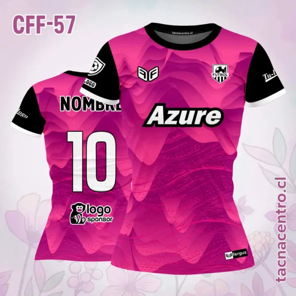 Camiseta de Futbol Femenino Celeste Mangas Negras 4 Camiseta de Futbol Femenino rosado Mangas Negras