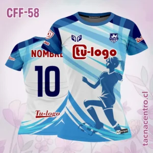 Modelos de Camisetas de Futbol Femenino 21 Camiseta de Futbol Femenino Blanco con Mangas Azules