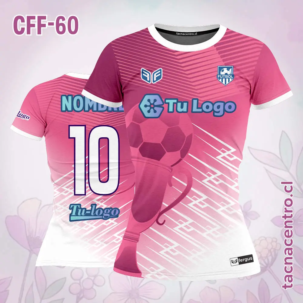 Camiseta de Futbol Femenino Pelota Rosada