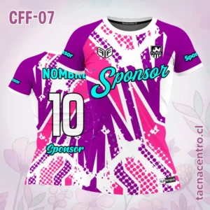 Camiseta de Futbol Femenino Morado Blanco