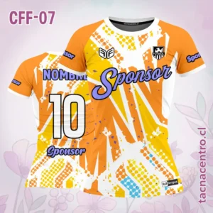 Camiseta de Futbol Femenino anaranjado blanco