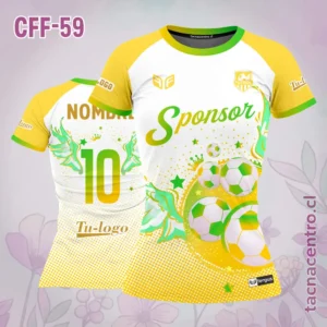 Camiseta de Futbol Femenino Pelotas amarillo
