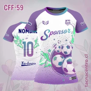 Camisetas de Futbol para Mujeres 5 Camiseta de Futbol Femenino Pelotas Morado