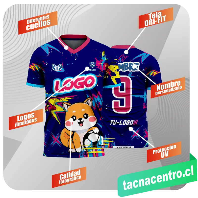 camisetas de futbol para niños caracteristicas de diseño personalizado