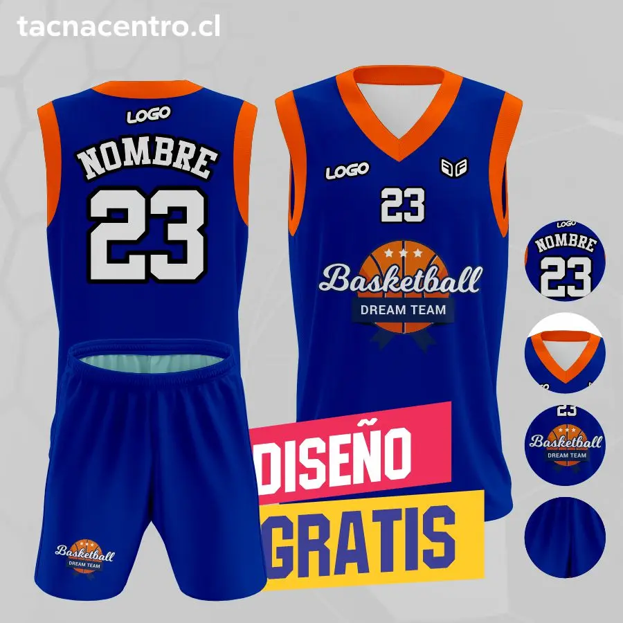 Camiseta de Basketball Azul con líneas Celestes | Tacna Centro