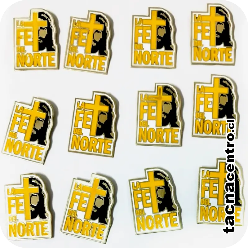 pines metalicos con diseño gratuito personalizado por mayor chile