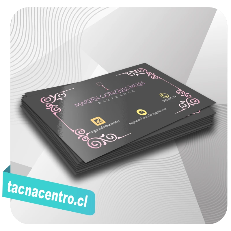 tarjetas de presentacion de lujo acabado mate color negro chile