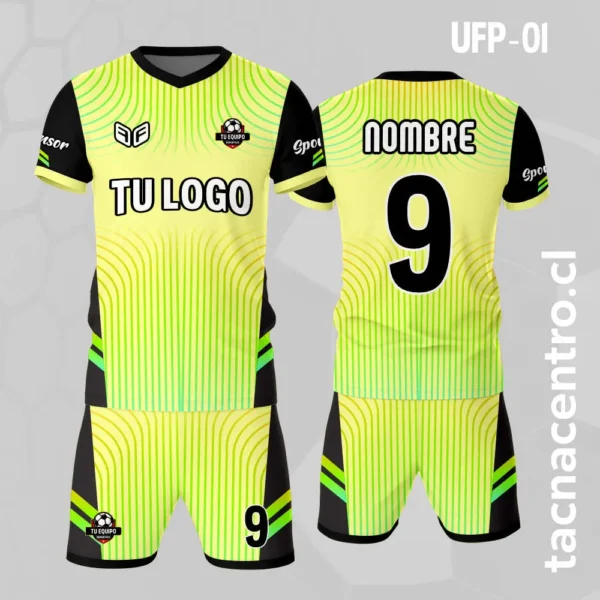 Uniformes de Futbol Celeste Mangas Negras 2 Uniformes de Futbol amarillos Mangas Negras