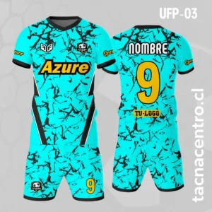 Uniforme de Futbol celeste Rayas negras