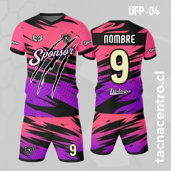 Uniforme de Futbol Garra Amarillo Celeste 2 Uniforme de Futbol Garra rosado morado