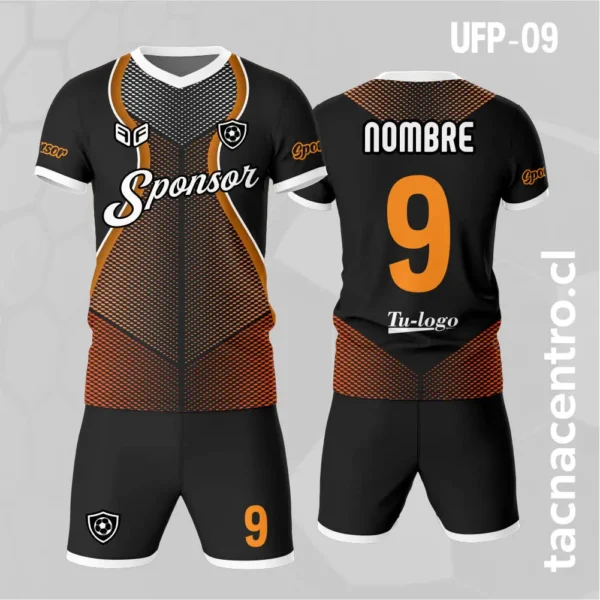 Uniforme de Futbol Negro con Café 1 Uniforme de Futbol Negro con Café