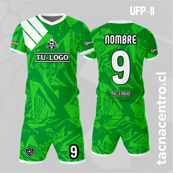 Uniforme de Futbol Gris Dorado 2 Uniforme de Futbol hombro blanco y verde