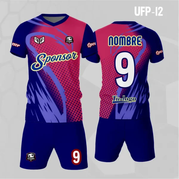 Uniforme de Futbol Azul Rosado 1 Uniforme de Futbol Azul Rosado