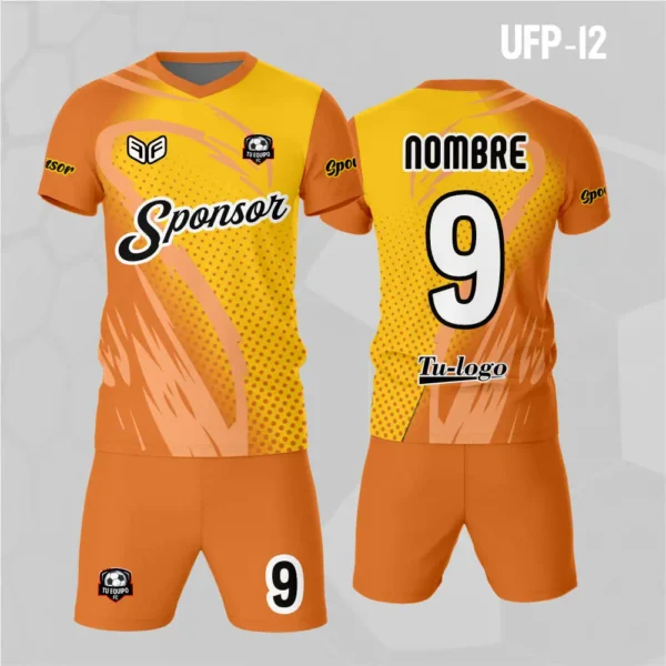 Uniforme de Futbol Azul Rosado 2 Uniforme de Futbol naranja amarillo