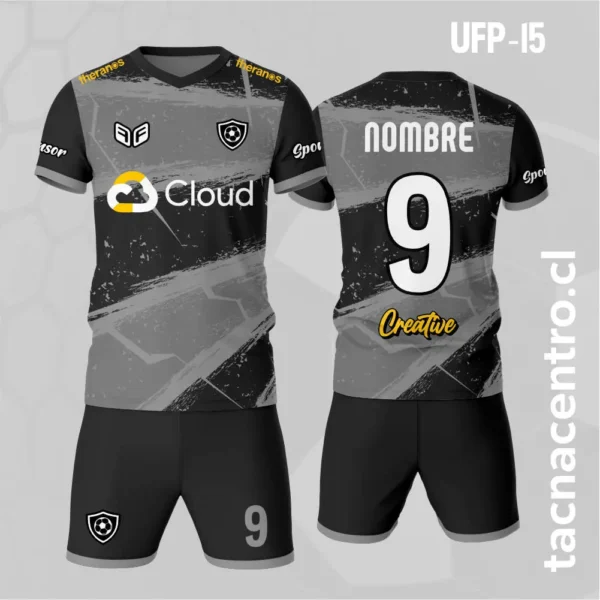 Uniforme de Futbol Negro Plateado 1 Uniforme de Futbol Negro Plateado