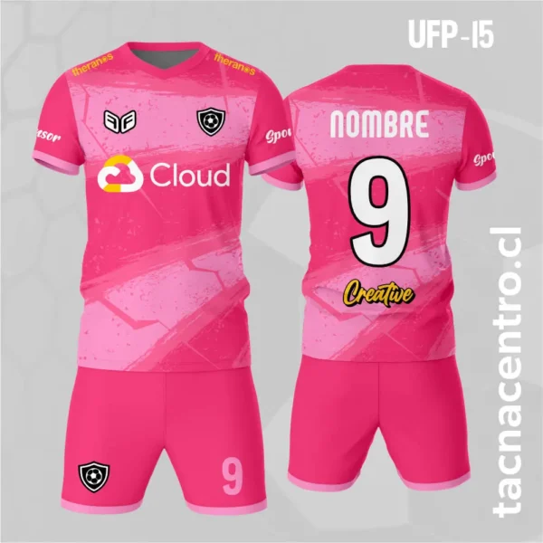 Uniforme de Futbol Negro Plateado 2 Uniforme de Futbol rosa palo y rosado