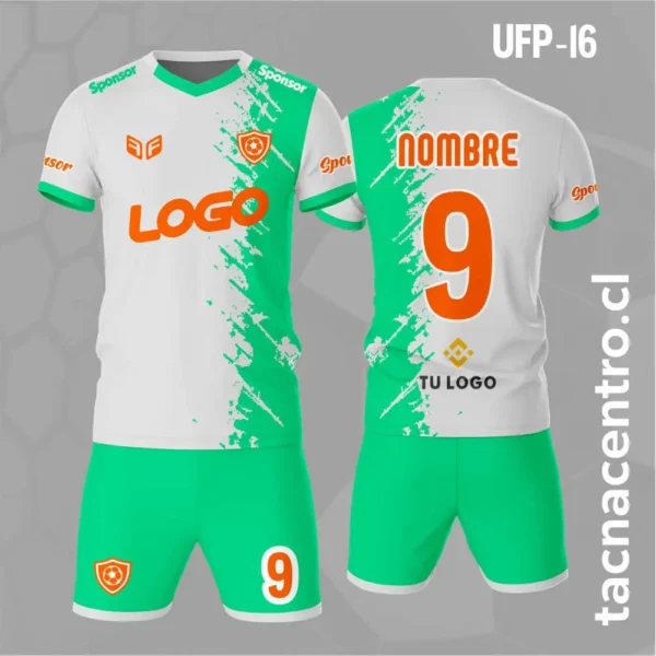 Uniforme de Futbol Negro Borde Amarillo 2 Uniforme de Futbol blanco verde