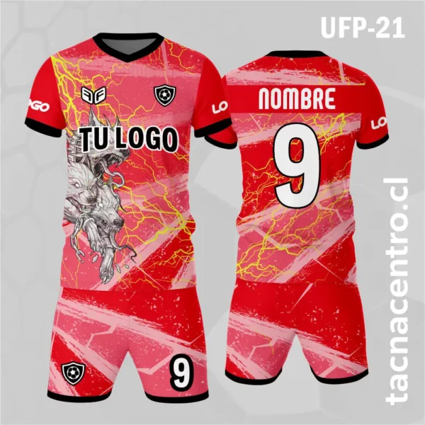 Uniforme de Futbol 3 Perros Naranja 2 Uniforme de Futbol 3 Perros rojo