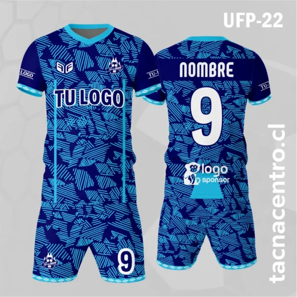 Uniforme de Futbol Rayas Azul Celeste 1 Uniforme de Futbol Rayas Azul Celeste