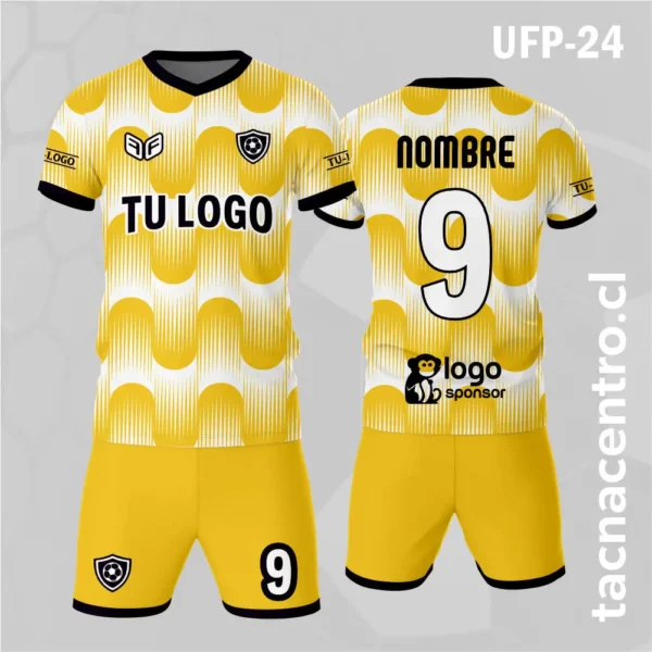 Uniforme de Futbol Ondas Celeste 2 Uniforme de Futbol Ondas amarillas