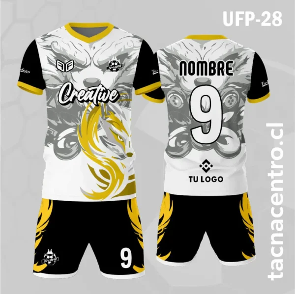 Uniforme de Futbol Zorro Amarillo 2 Uniforme de Futbol Zorro plateado