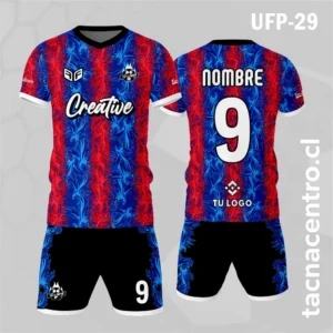 Uniforme de Futbol rojo Franjas azules