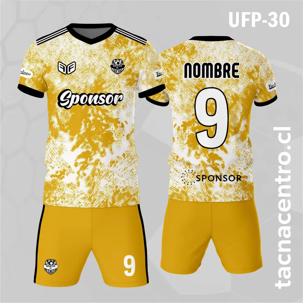 Uniforme de Futbol Blanco Manchas Amarillas