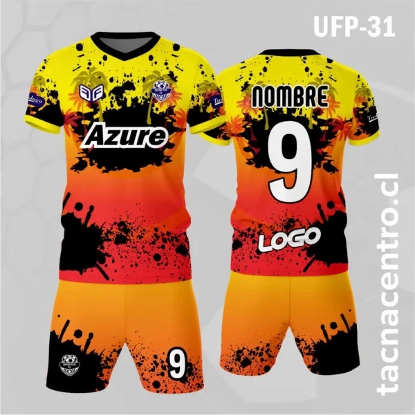 Uniforme de Futbol Amarillo Manchas Negras 1 Uniforme de Futbol Amarillo Manchas Negras