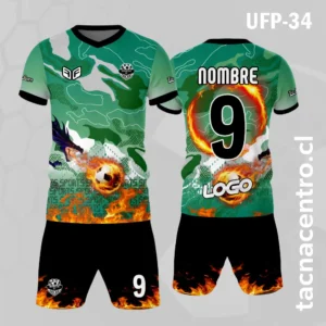 Uniforme de Futbol verde Pelota Fuego