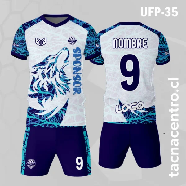 Uniforme de Futbol Lobo Hielo Blanco 1 Uniforme de Futbol Lobo Hielo Blanco